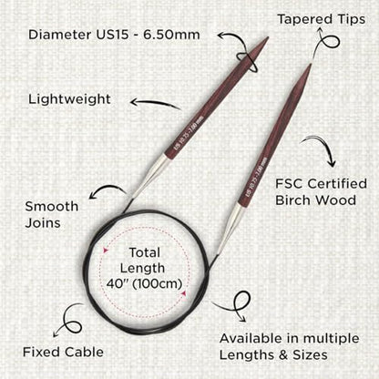 KnitPro Dreamz Fixed Circular Needles 40" (100cm) | US Size 10.5 (6.5mm) - Image 3