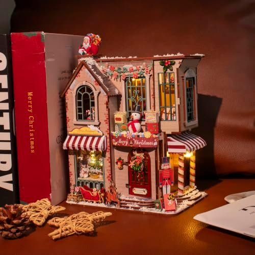 Roroom DIY Miniature House Kit, Enchanted Christmas Cottage Dollhouse Kit - Image 4