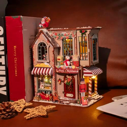 Roroom DIY Miniature House Kit, Enchanted Christmas Cottage Dollhouse Kit - Image 4