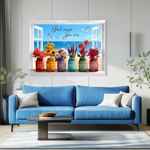 Wishful Window Paint by Numbers Kit for Adults Framed Canvas, Frameworkless - Image 5