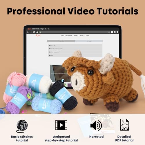 CrochetBox Highland Cow Crochet Kit for Beginners, Easy Craft for Adults - Image 5