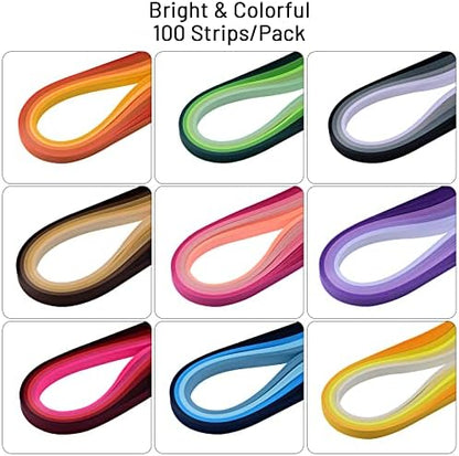 Paper Quilling Strips, 3/8 x 15.4 in (10mm x 39cm), 900 Pieces, 36 Colors - Image 2