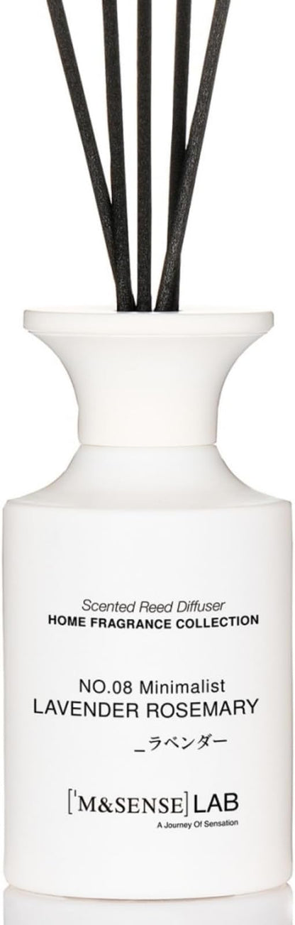 M&SENSE Reed Diffuser Set, 10.14 fl oz Large Reed Diffuser, Lavender Rosemary Scented with Natural Essential Oils, Long Lasting with 7 Sticks, Non-Toxic Home Fragrance Reed Diffuser for Bedroom