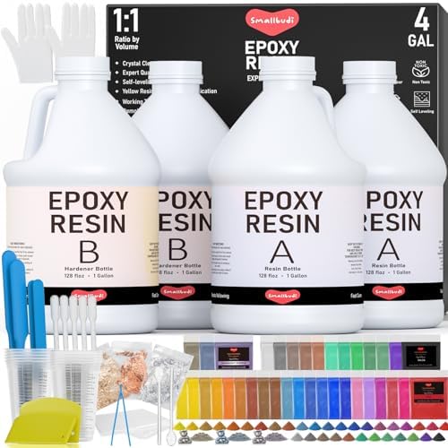Smallbudi 4 Gallon Crystal Clear Epoxy Resin, Casting Resin for Beginners by Smallbudi