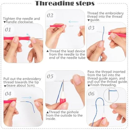 JSRQT Punch Needle Embroidery Starter Kits,Rug Hooking Kit for Adults and Beginners,Handcraft Punch Needle Kits with Embroidery Hoops,Flowers and Plants Pattern - Image 4