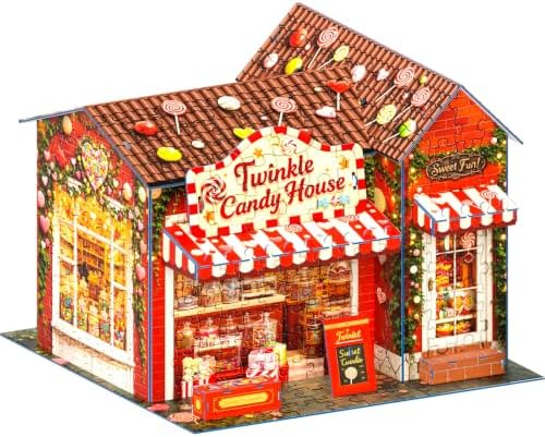 3D Puzzle for Adult,Twinkle Candy House Miniature Kit Building for Beginner by Unknown