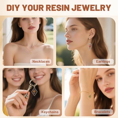 Gartful 60PCS Open Bezels for Resin Jewelry Making, Earring Making Kit, Geometric Frame Charms for Pendants, Earrings, Necklaces, DIY Crafts, 10 Styles - Image 4