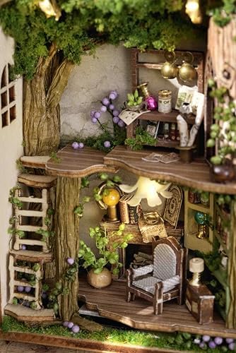 MAGQOO DIY Miniature Dollhouse Kit with Furniture 1:100 Scale Creative Room Mini Wooden Doll House Accessories DIY Miniature House Kit (Forest Wonderland) - Image 6