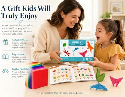 Origami Paper Kit 200 Sheets 6x6 Inch Colored Craft Paper with Origami Book - Image 3