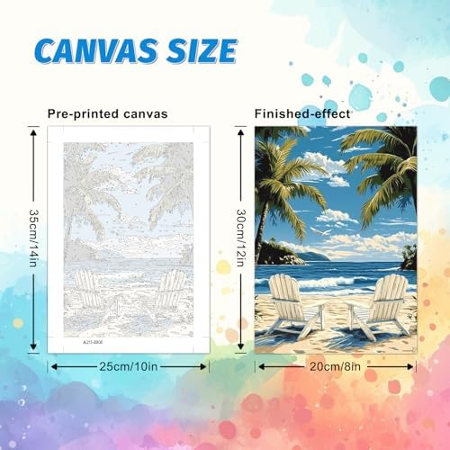PHANTASYART 6 Pack Beach Paint by Numbers Kit for Adults Beginners 8x12inch - Image 5