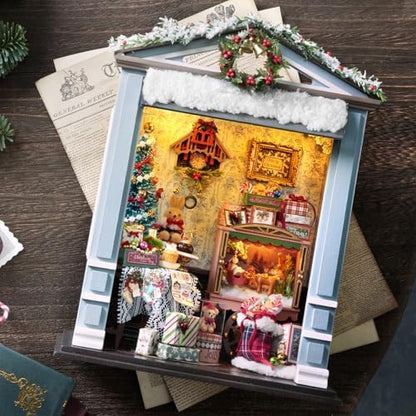 CUTEROOM DIY Miniature House Building Kit for Adults with LED Lights - Realistic Mini Dollhouse Model & Wooden Furniture, Creative Craft Kit for Home Decor Gift- Joyful Gatherings - Image 6