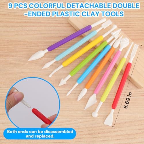 Acantha 27PCS Double-Ended Clay Tools Set, Colorful Sculpting Tools for Pottery, Polymer & Air Dry Clay, Ceramic Modeling Kit for Adults Kids Beginners - Image 2
