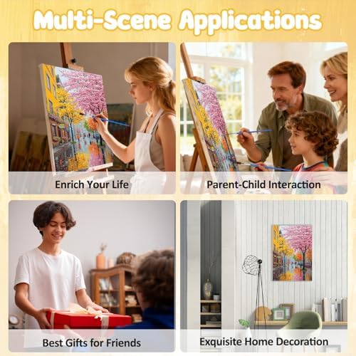MAXBYE Lanscape Framed Paint by Numbers Kits for Adults with Wooden Easel, Easy Adult Paint by Number Kits on Canvas, DIY Oil Paintings for Beginners Gift Home Wall Decor 10×14 Inch - Image 7