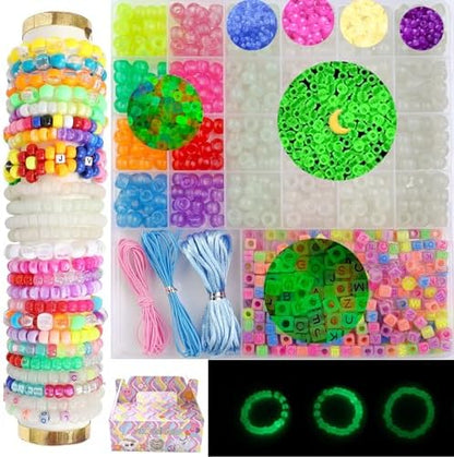 Kandi Kit 2500 Pcs Pony Beads Kit, 96 Colors UV Glow Alphabet Beads Bracelet Making Kit, Friendship Bracelet & Rave Beads for Girls, Kids, Teens & Beginners - Image 3