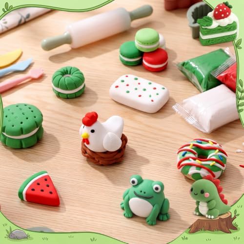 Air Dry Clay Bulk, Modeling Clay for Kids, 100 Pcs, Red,Green，White - Image 4