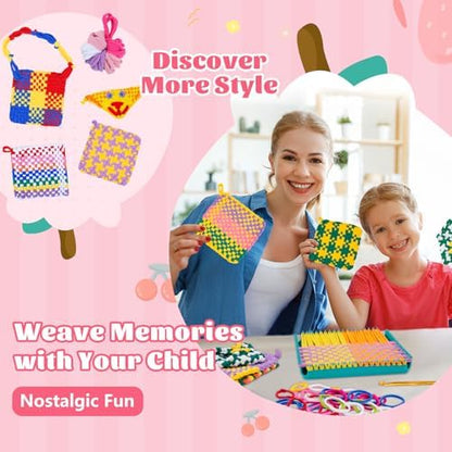 PREBOX Potholder Weaving Loom Kit for Kids and Beginners, Knitting Crafts for Girls Ages 6-12 Year Old, 7" Pot Holder Loom with 224 Loops, Great Christmas & Birthday Gifts - Image 5