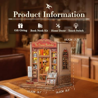 Fsolis Book Nook Kit, 3D Wooden Puzzles for Adults - Image 4