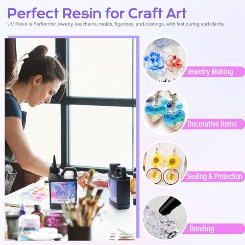 HeyClear 2000g UV Resin Bulk Fast Curing Large UV Epoxy Glue for DIY Crafts - Image 5
