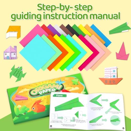 IOOLEEM Origami Paper Kit, 500 Sheets 20 Colors, Double Sided Colored Blank Folding Paper Set with Step-by-Step Instructions, Origami Kit for Art & Craft Supplies - Image 3