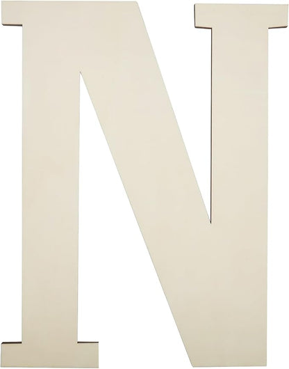 12 Inch Unfinished Wooden Numbers, 1/8 Inch Thick Large Blank Wooden Alphabet Handmade Painting Sign Boards for DIY Birthday Wedding Graduate Party Decor Props - N