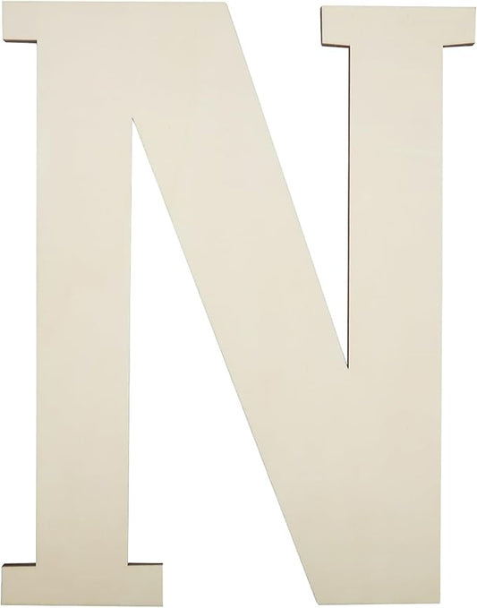 12 Inch Unfinished Wooden Numbers, 1/8 Inch Thick Large Blank Wooden Alphabet Handmade Painting Sign Boards for DIY Birthday Wedding Graduate Party Decor Props - N