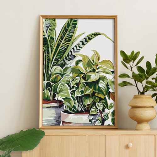 Framed Paint by Numbers Kit for Adults Beginners – Tropical Green Plants - Image 6