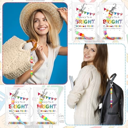 Suncalla 984 Pcs 24 Set Back to School Keychain Making Kit DIY Bead Craft - Image 6