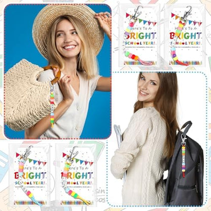 Suncalla 984 Pcs 24 Set Back to School Keychain Making Kit DIY Bead Craft - Image 6