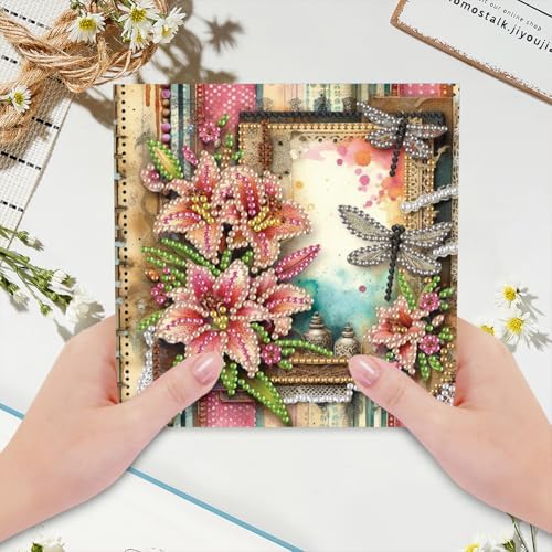 Diamond Art Cards with Envelopes–6PCS DIY Diamond Painting Greeting Cards Kit | Card Making Kit with Bling for Adults & Beginners | Birthday,Holiday & Thank You Cards (Flower) - Image 6