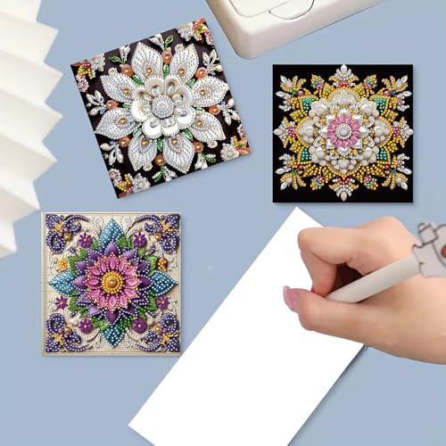 MaiYiYi 6 Packs DIY Mandala Diamond Art Birthday Greeting Cards - Image 3