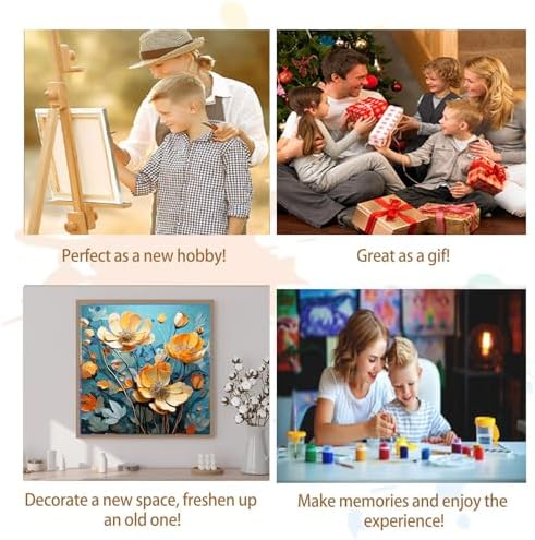 Artunion Framed Paint by Numbers Kit for Adults Beginners & Kids Ages 8-12,Yellow Flower Paint by Number with Frame,Floral Abstract Paint by Numbers Kit on Canvas 10 * 10 Inch Without Easel - Image 7