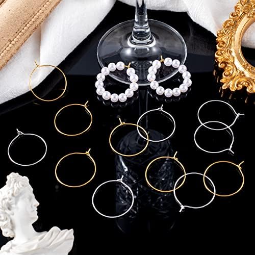 OIIKI 300PCS Earring Beading Hoops, 25mm Gold/Silver Plated Findings - Image 4