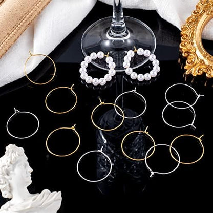 OIIKI 300PCS Earring Beading Hoops, 25mm Gold/Silver Plated Findings - Image 4