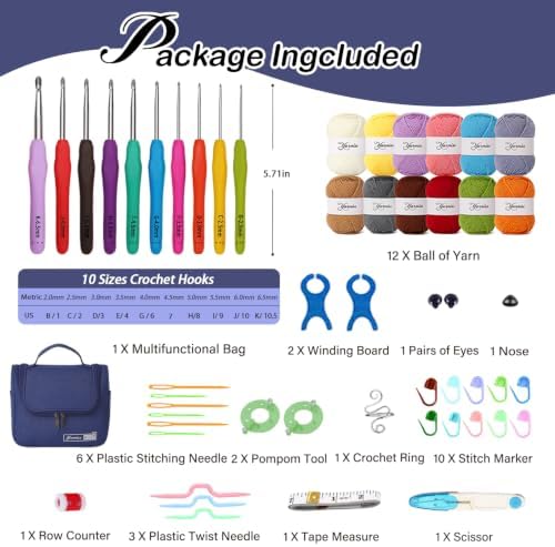 Yarniss Crochet Kit for Beginners,All in One Crochet Kits for Adult,Navy - Image 5
