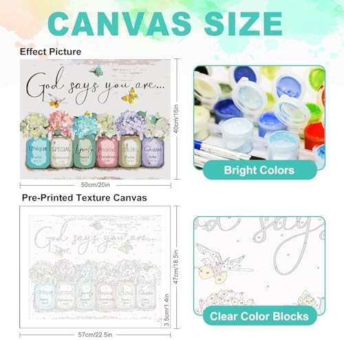 Paint by Numbers Kit for Adults, Christian Bible Verse, 16 x 20 Inch - Image 3