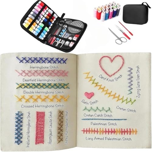 ZEELONA 2026 New DIY Embroidery Stitch Book Kit, Portable All Scenario Embroidery Stitch Book with 106 Universal Embroidery Stitches Sewing Kit and Instructional Tutorial for Beginners Sew Enthusiast - Image 5