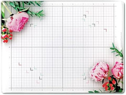 Glass Craft Mat | Magnetic | Heat, Scratch, & Stain Resistant | Perfect for Mixed Media Artwork (Floral, 9 x 12in) by GlassboardStudio
