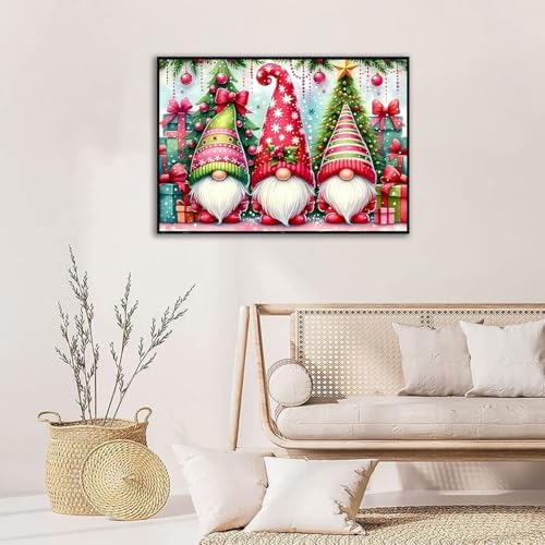 Christmas Stamped Cross Stitch Kits for Beginners Adults, Gnomes Dimensions Needlepoint Art Crafts,Counted Cross Stitch Kits Embroidery Kits for Beginners Adults for Home Decor 15.7X11.8inch - Image 4