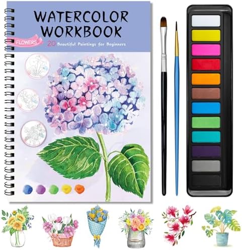 Kalysky Watercolor Workbook for Beginners with Paints Set for Adults by Kalysky