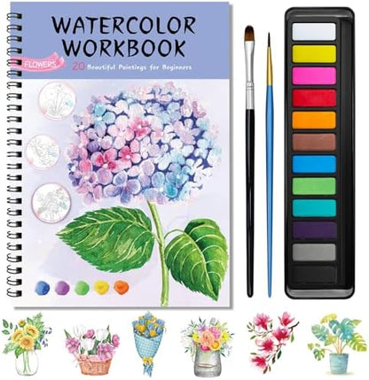 Kalysky Watercolor Workbook for Beginners with Paints Set for Adults by Kalysky
