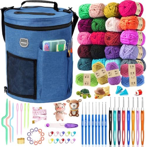 79Pc Crochet Kit, Crocheting Starter Kits with Waterproof Bag & Accessories by MIAOKE