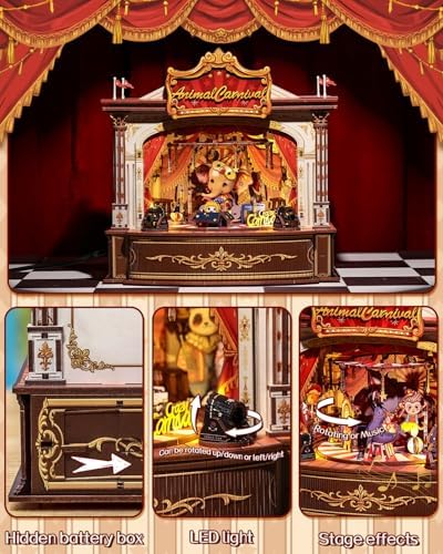 CUTEBEE 3D Wooden Puzzles with Music Box,Miniature House Kit, 413 Pcs - Image 3