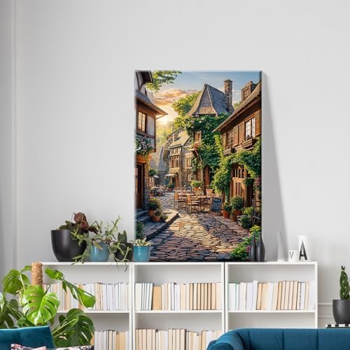 ATDMS City Street Scene Paint by Numbers Kit for Adults with Frame - Image 3