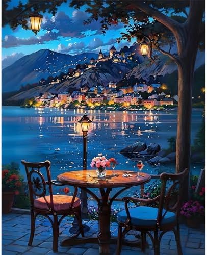 Paint by Numbers Kit for Adults, Night DIY Acrylic Painting Kit, 16x20 Inch by CytheronDIYKit