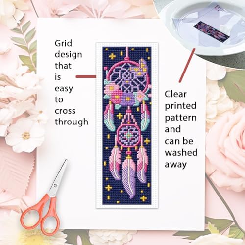 ORIGACH 6 Set Dream Catcher Cross Stitch Bookmark Kit for Beginner - Image 3