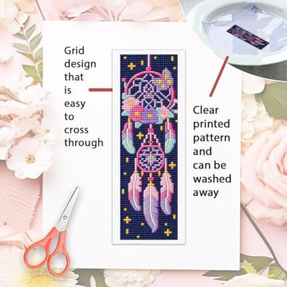 ORIGACH 6 Set Dream Catcher Cross Stitch Bookmark Kit for Beginner - Image 3