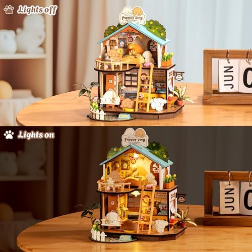 Rolife Puppy's Cozy Villa DIY Miniature Dog House for Pet Lovers Gifts - Image 3