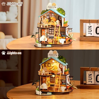Rolife Puppy's Cozy Villa DIY Miniature Dog House for Pet Lovers Gifts - Image 3