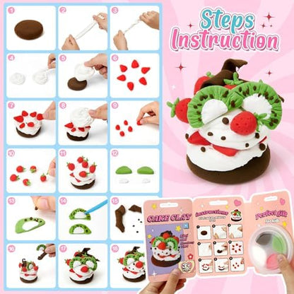Air Dry Clay for Kids Modeling Clay Kit, 12 Boxes Model Magic Molding Clay with Tools & Tutorial, Non-Sticky, Arts and Crafts for Kid Ages 4-8 8-12 Girl Birthday Gift, Cake Party Favor Classroom Prize - Image 4