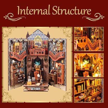 Book Nook Kit for Adult Booknook Dollhouse DIY Miniatures House Kit - Image 4